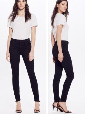 MOTHER High Waist Looker Jean In Not Guilty Black Size 24 Made In USA